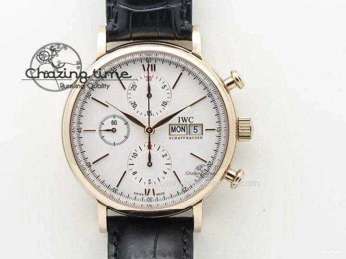 MIROTIME 0425 Modern Portofino SCHAFFHAUSEN RG MKF 1:1 V2 Best Edition White Dial On Brown Leather Strap A 7344